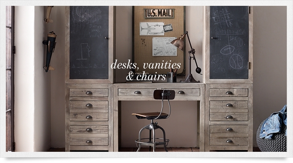 shop desks, vanities & chairs