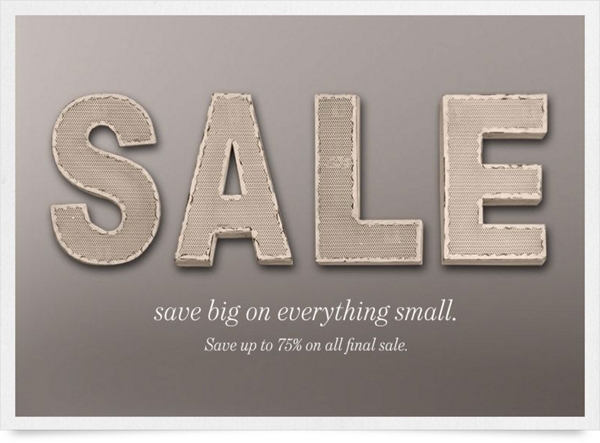 Sale - Save big on everything small. 
