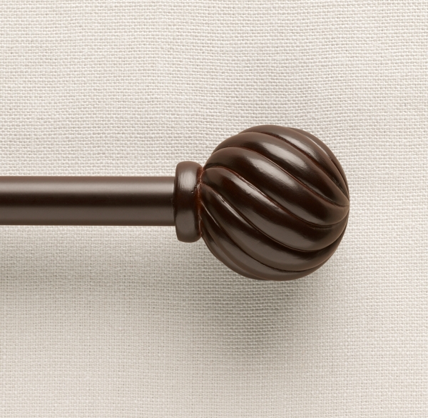 Classic Fluted Ball Finials & Rod