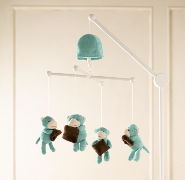 cozy plush monkey mobile