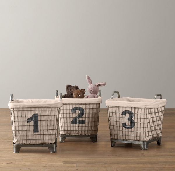 Industrial Baskets & Liners Set of 3