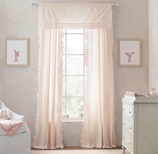 Vintage-Washed Ruffle Drapery Panel