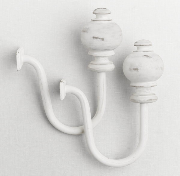 Weathered Wood Ball Tiebacks Set of 2