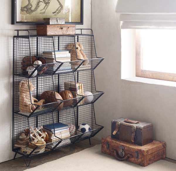 Industrial Wire 9 Cubby Storage Zinc