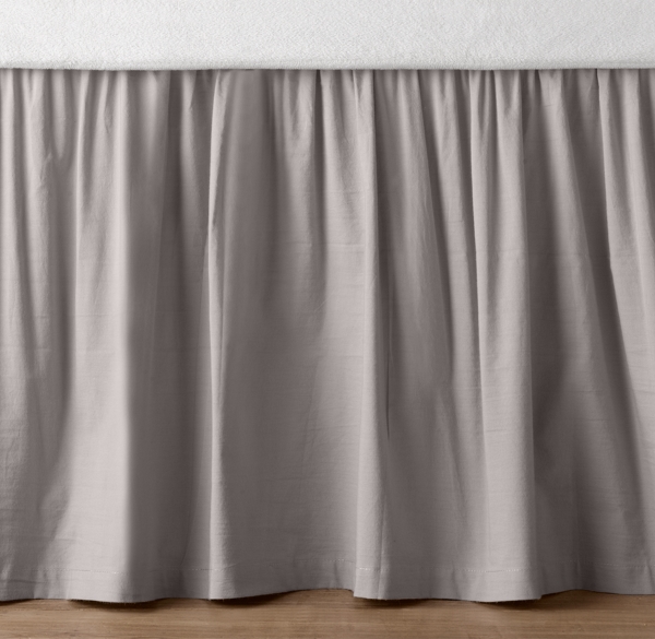 European Vintage-Washed Percale Crib Skirt