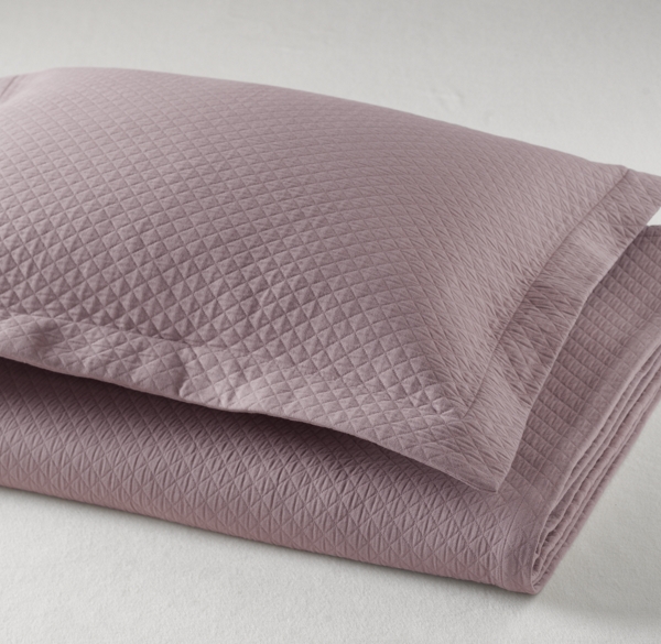 European Vintage-Washed Diamond Matelassé Coverlet