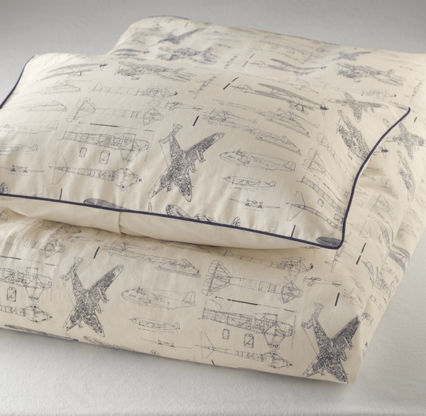 Vintage Airplane Blueprint Sham