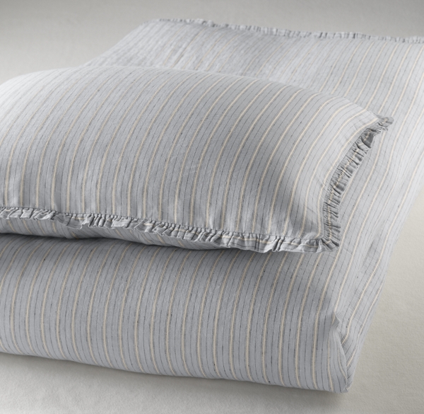 Vintage-Washed Belgian Linen Stripe Sham