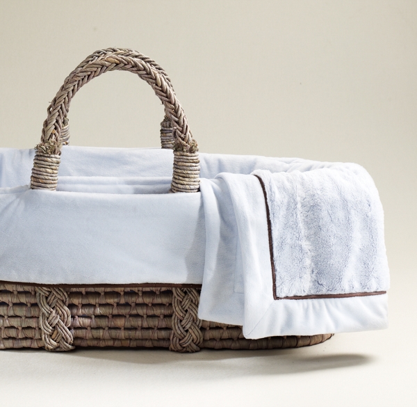 Cuddle Plush Moses Basket Bedding & Ash Basket Set