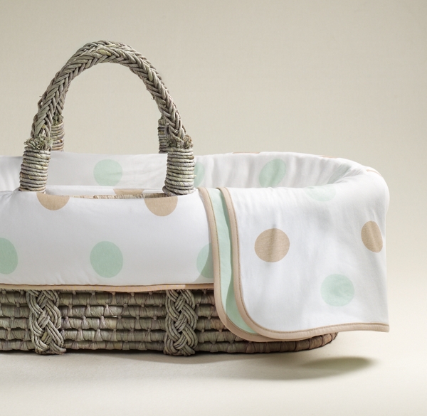 Organic Jersey Moses Basket Bedding & Ash Basket Set