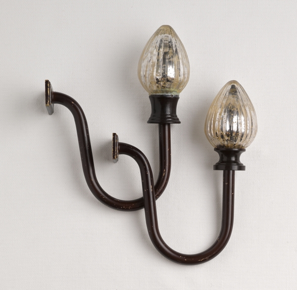 Mercury Glass Acorn Tiebacks Set of 2