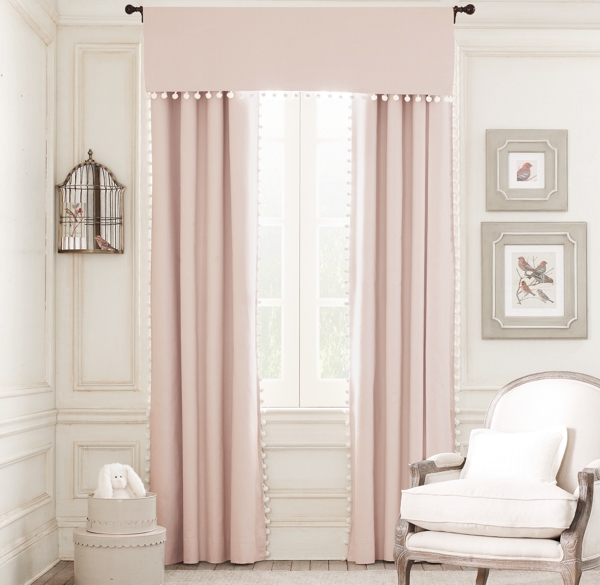 Pom-Pom Linen-Cotton Drapery Panel