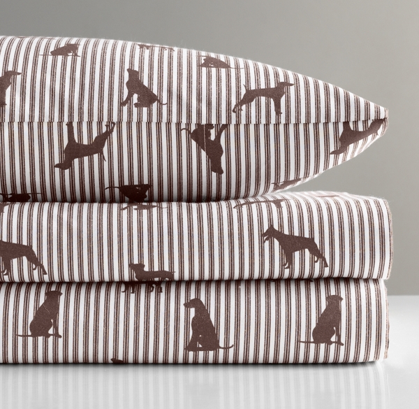 European Dog Silhouette Crib Fitted Sheet