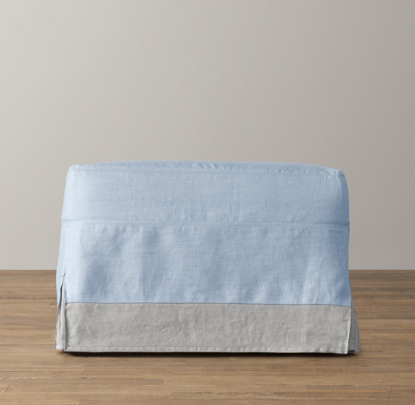 Tailored Track Arm Ottoman Slipcover Only