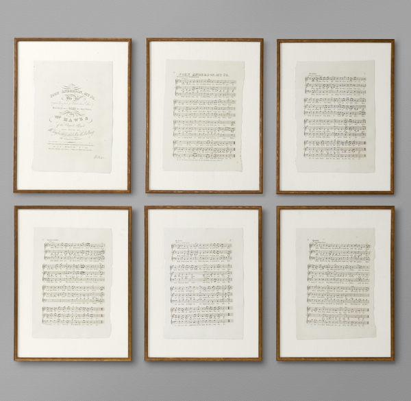 18th C. English Sheet Music Art - Set of 6