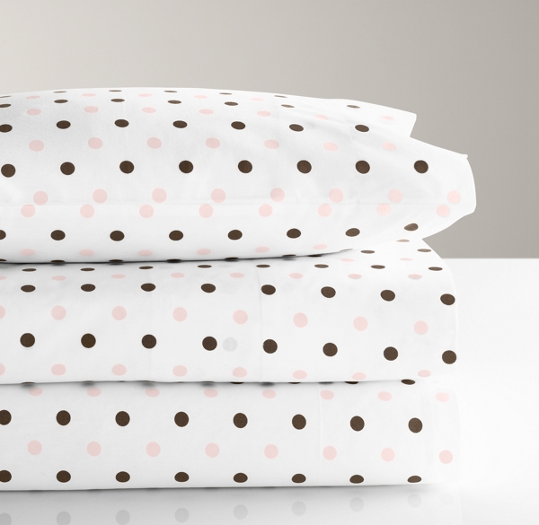 Italian Contrast Dot Crib Fitted Sheet