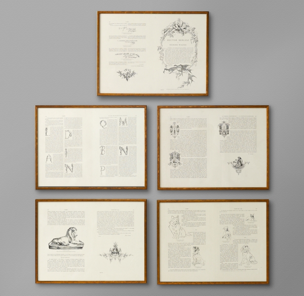 19th C. French Illustrated Book Art Set of 5