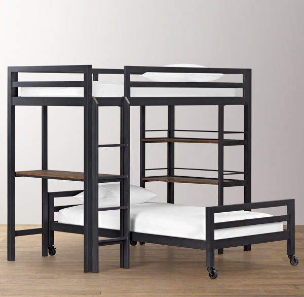 Industrial Loft Study Bunk Bed
