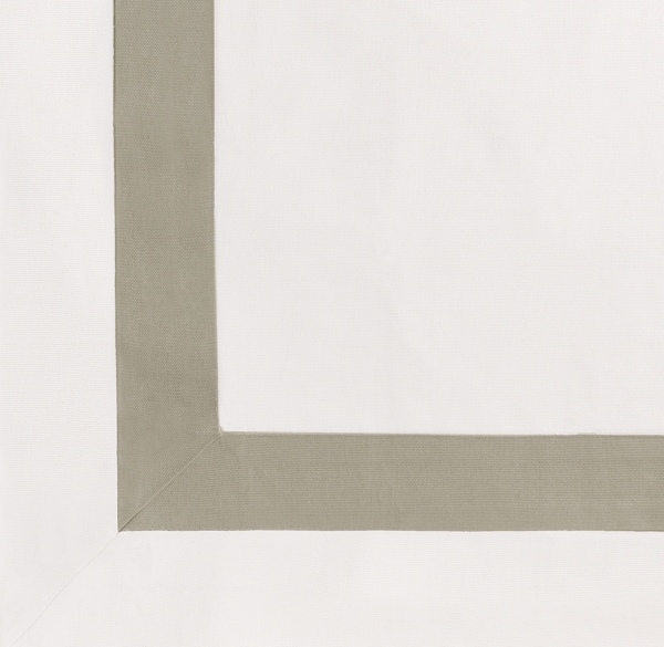 Appliquéd Frame Cotton Canvas Drapery Swatch