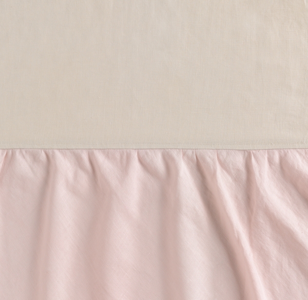 Linen Colorblock Ruffle Drapery Swatch