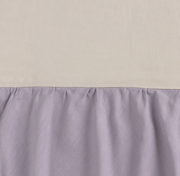 Linen Colorblock Ruffle Drapery Swatch