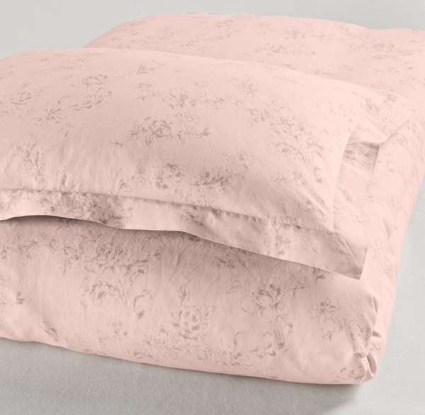 Washed Linen-Cotton Floral Sham