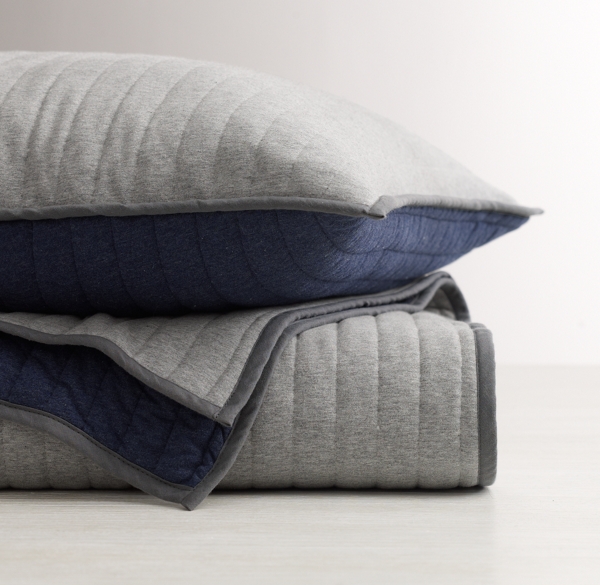 European Reversible Heathered Jersey Sham
