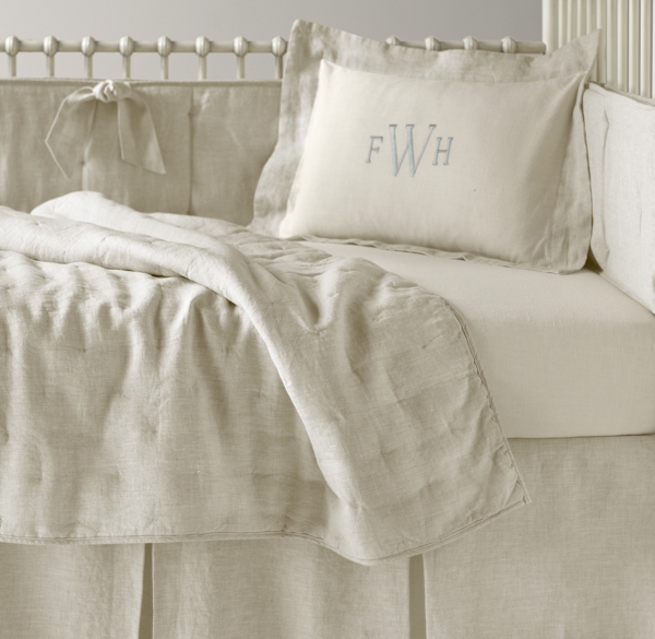 Washed Organic Linen Nursery Bedding Collection