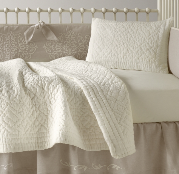 European Embroidered Trellis & European Vintage Washed Percale Nursery Bedding Collection