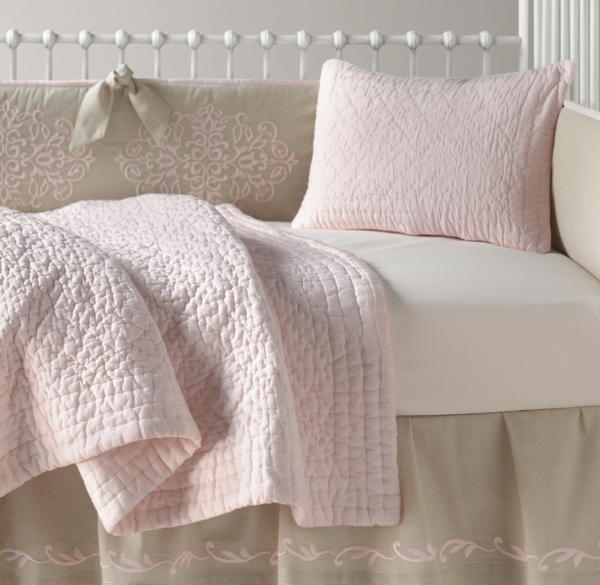 European Embroidered Trellis & European Vintage Washed Percale Nursery Bedding Collection
