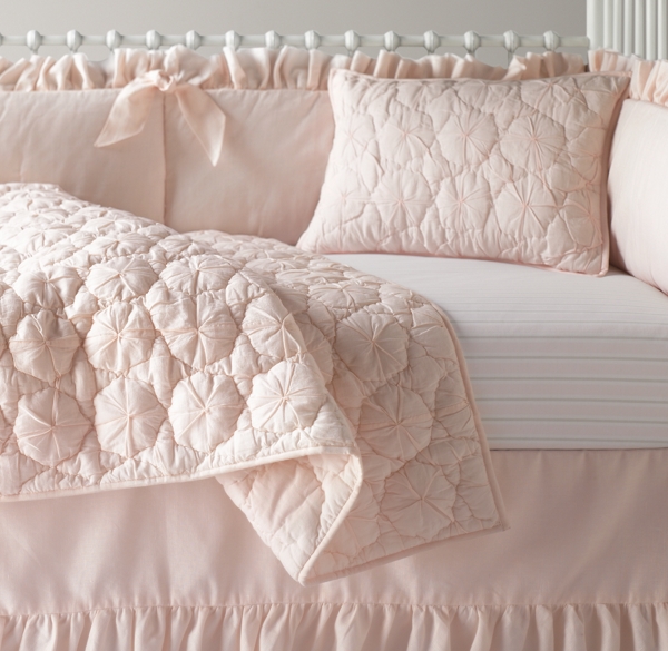 Frayed Ruffle & European Vintage Stripe Nursery Bedding Collection