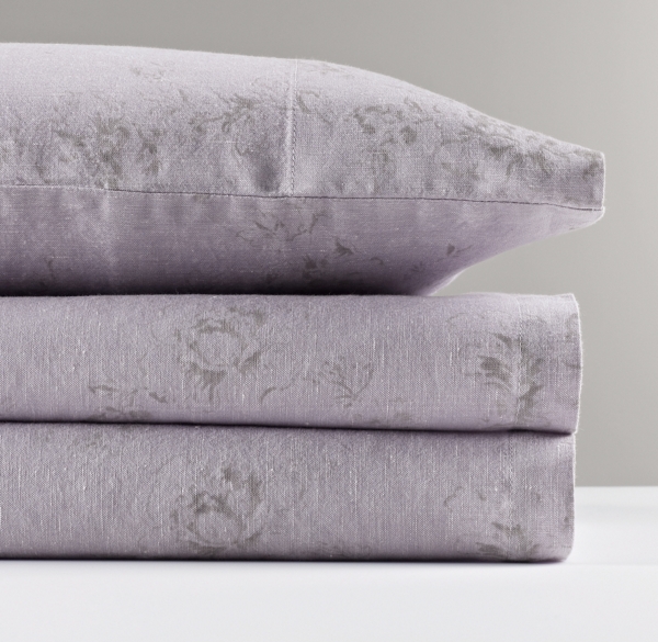 Washed Linen-Cotton Floral Standard Pillowcase