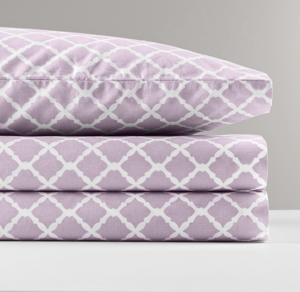 European Trellis Percale Standard Pillowcase