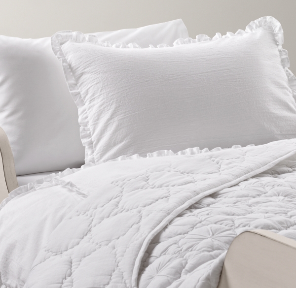 European Vintage-Washed Ruffle & European Vintage-Washed Percale Toddler Bedding Collection