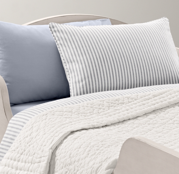 Henley Stripe & European Vintage-Washed Percale Toddler Bedding Collection