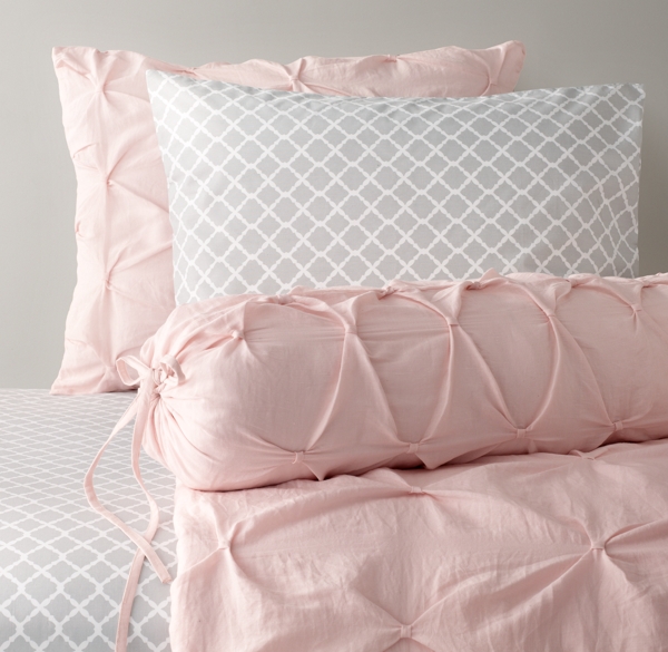 Pintucked Bow Linen Cotton & European Trellis Bedding Collection