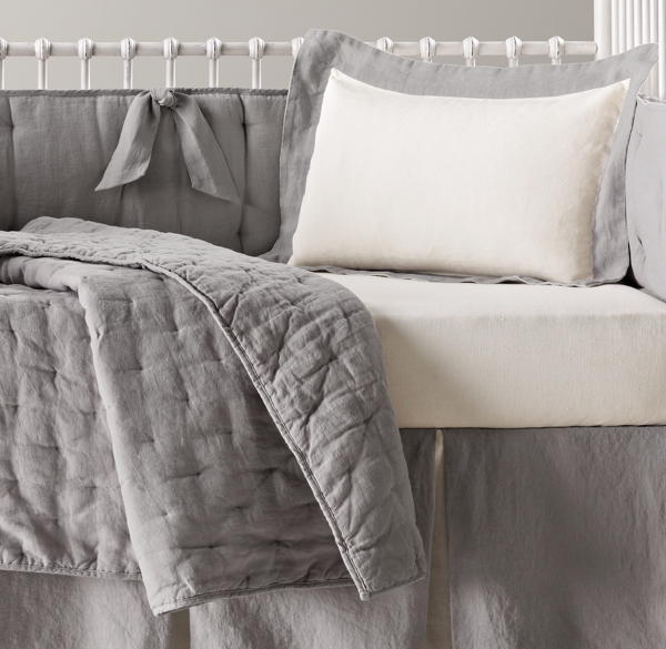 Washed Organic Linen Nursery Bedding Collection