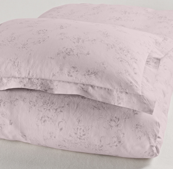 Washed Linen-Cotton Floral Sham