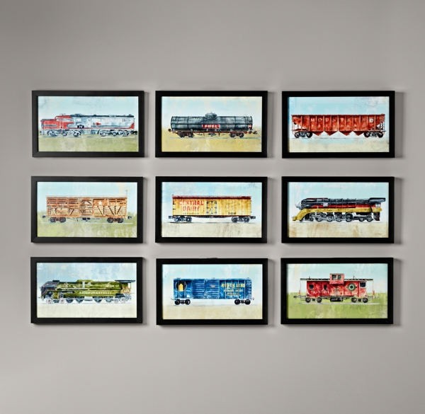 Vintage Train Car Art