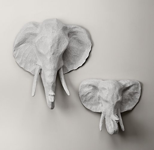 Papier-Mâché Elephant Head
