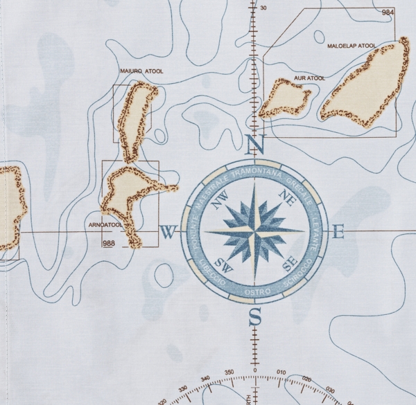 Italian Nautical Map Percale Bedding Swatch