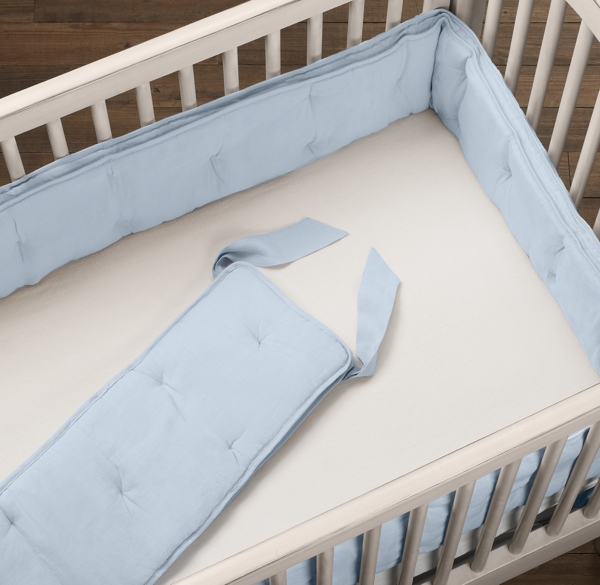 Washed Organic Linen Crib Bumper