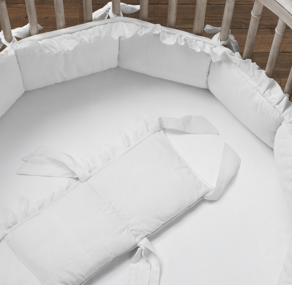 Frayed Ruffle Round Crib Bumper