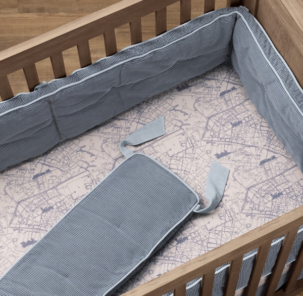 Conductor's Stripe Crib Bumper