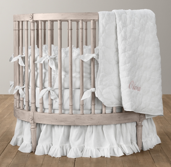 Frayed Ruffle Round Nursery Bedding Collection