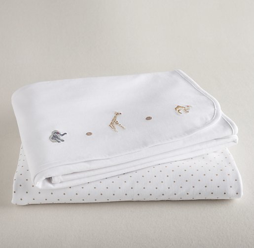 Embroidered Safari Blanket (Set of 2)
