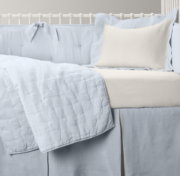 Washed Organic Linen Nursery Bedding Collection