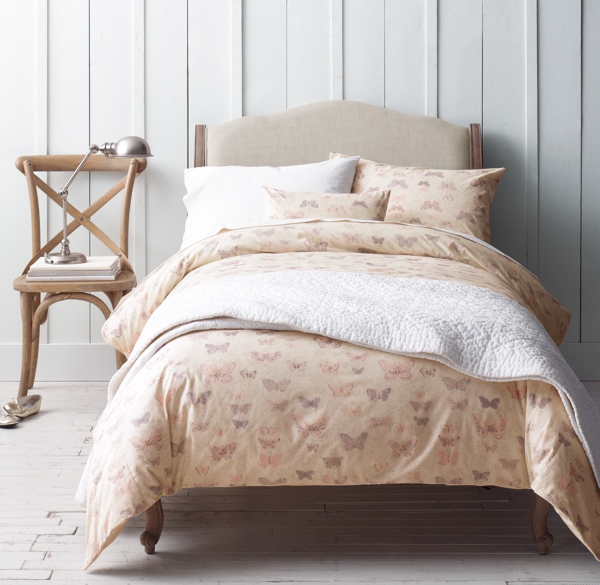 Vintage Butterfly & European Vintage-Washed Percale Bedding Collection