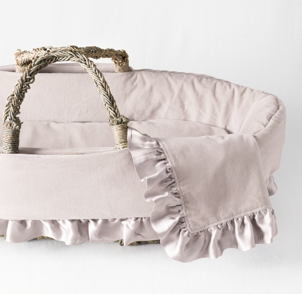 Washed Velvet Moses Basket Bedding