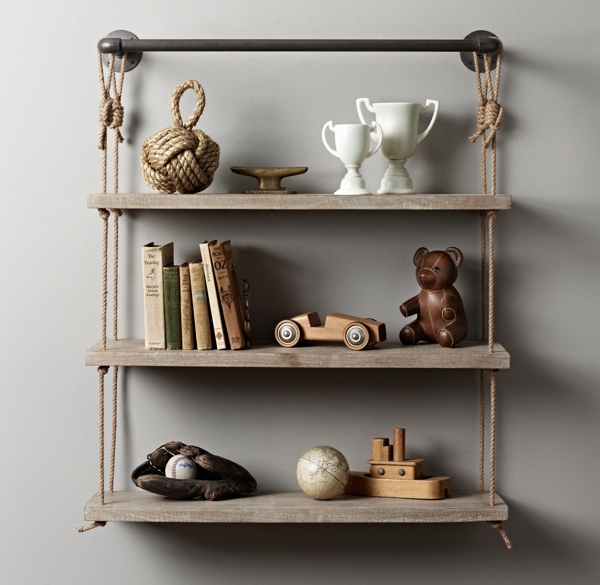 Industrial Pipe &amp; Rope Shelf